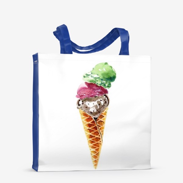 Сумка-шоппер «Три шарика мороженого в вафельном рожке»