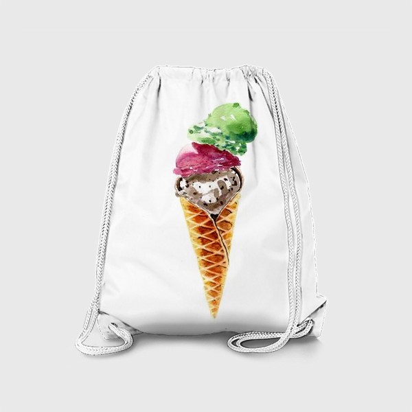 Рюкзак «Три шарика мороженого в вафельном рожке»