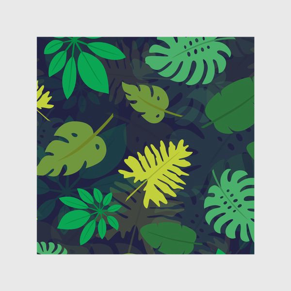 Шторы &laquo;Паттерн с тропическими листьями №1&raquo;