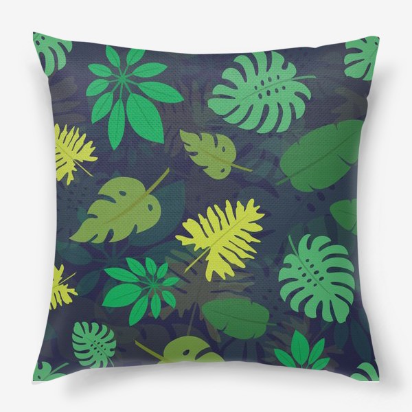 Подушка «Паттерн с тропическими листьями №1»
