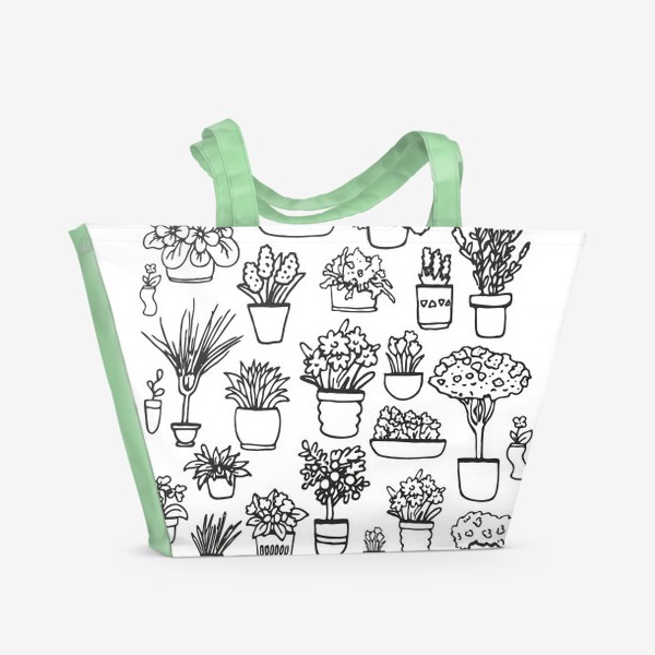 Пляжная сумка «Комнатные цветочные радости»