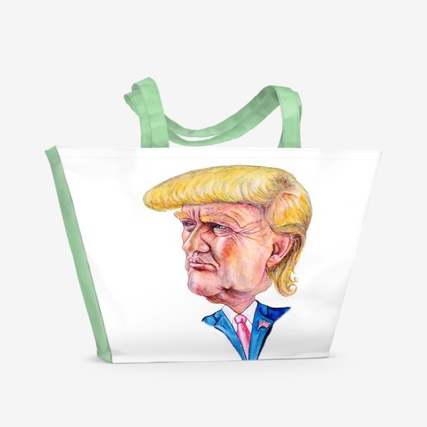 Пляжная сумка «Шарж - портрет Трамп»