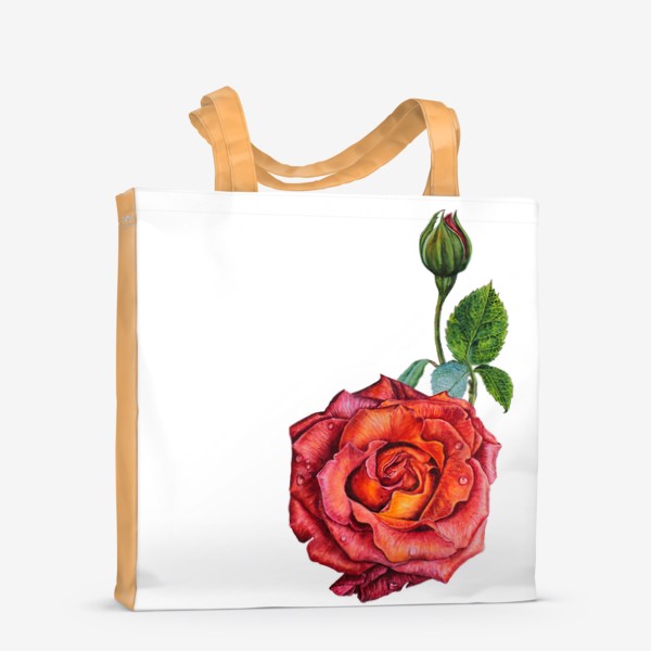 Сумка-шоппер «Красно - шоколадная роза»