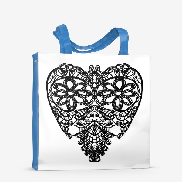 Сумка-шоппер «Кружевное черное сердце»