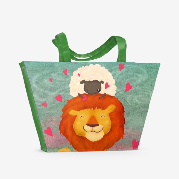 Пляжная сумка «Лев и овечка»