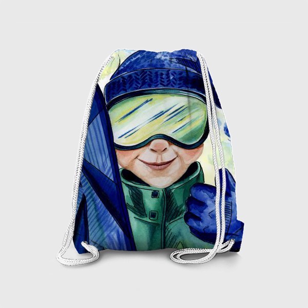 Рюкзак «Сноубордист в сине-зеленых тонах»
