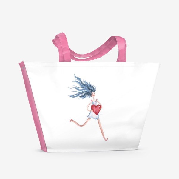 Пляжная сумка «Девушка с сердцем»