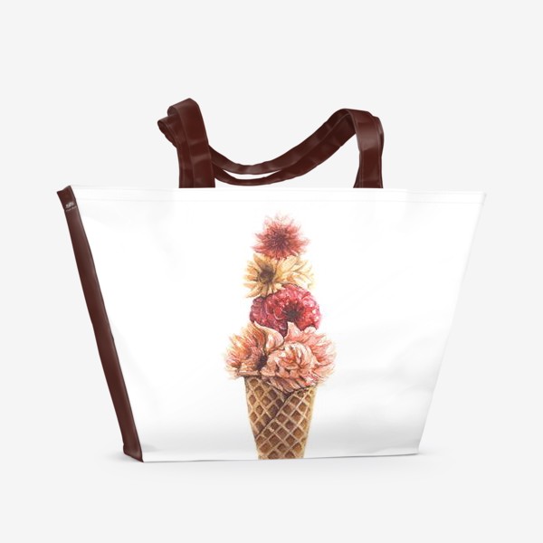 Пляжная сумка &laquo;Вафельный рожок с цветами&raquo;