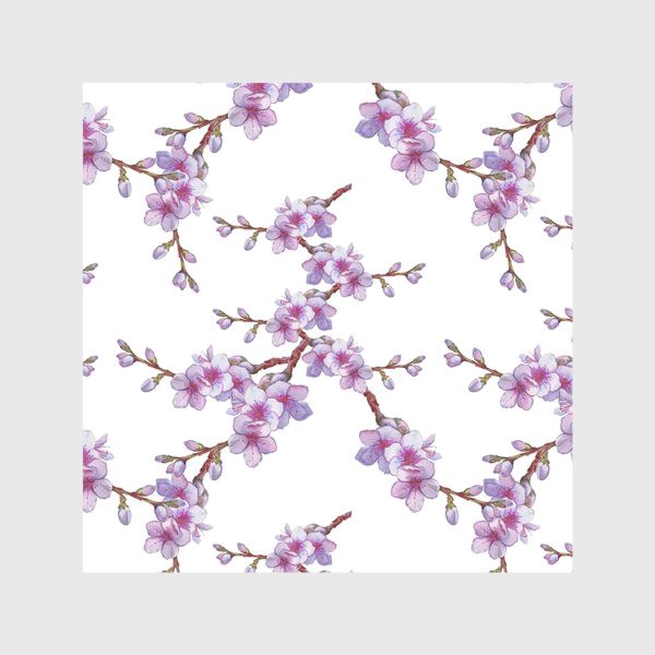 Скатерть «Sakura Flower Watercolor Pattern. Цветы Сакуры. Весенний узор цветущей японской вишни»