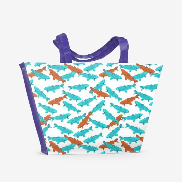 Пляжная сумка &laquo;Japanese Fish Pattern. Рыбки из Японии&raquo;