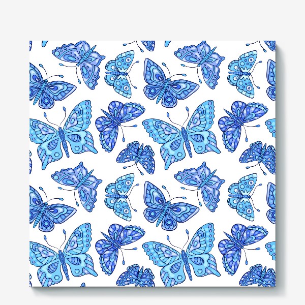 Холст «Голубые бабочки»