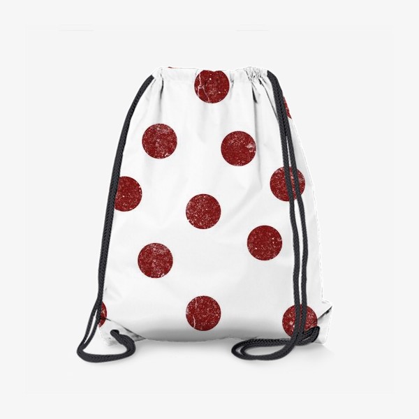 Рюкзак «Винтажный красный горошек на белом фоне»