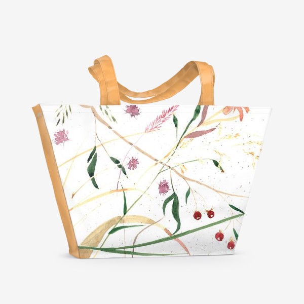 Пляжная сумка «Абстрактный цветочный орнамент»
