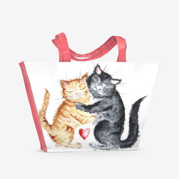Пляжная сумка &laquo;Влюблённые коты&raquo;