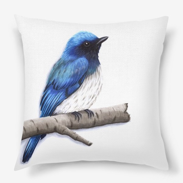 Подушка «Птица Синяя Мухоловка»