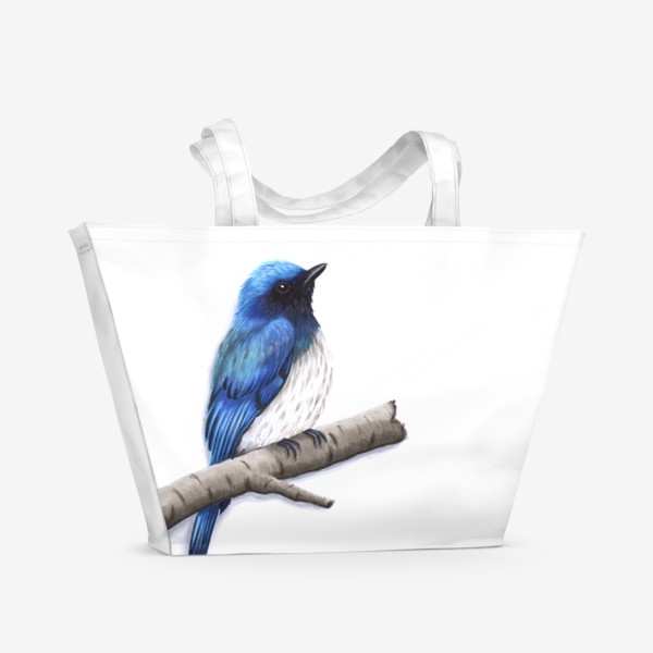 Пляжная сумка «Птица Синяя Мухоловка»