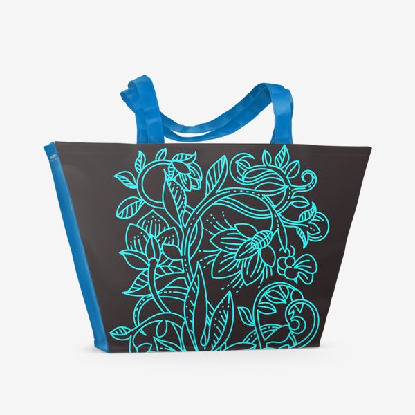 Пляжная сумка «Бирюзовая ботаника»
