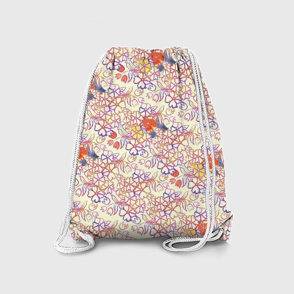 Рюкзак «Цветочный орнамент акварелью»
