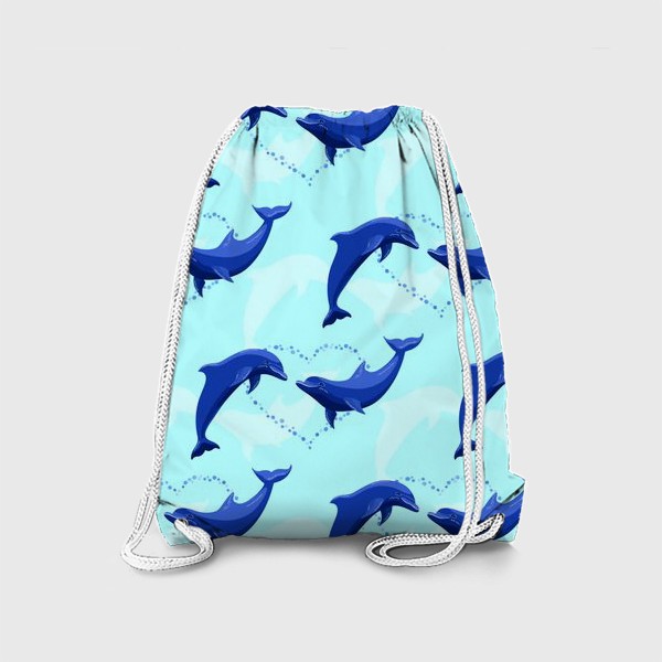 Рюкзак «Паттерн с влюбленными дельфинами»