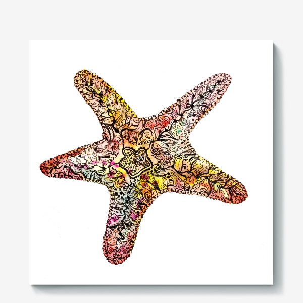 Холст «Морская звезда с орнаментами»