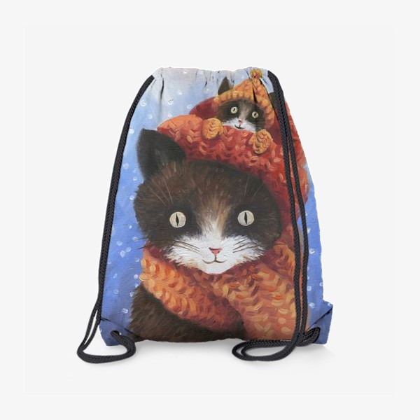 Рюкзак «Кот и котенок в шапке»