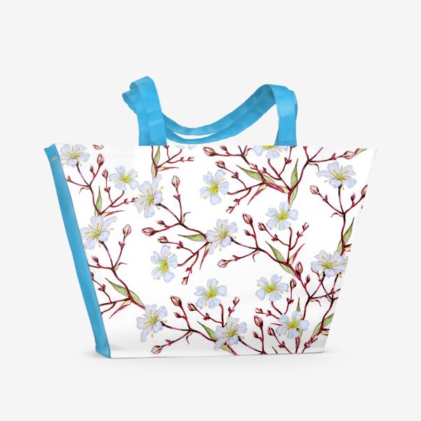 Пляжная сумка «Узор Цветущая вишня»