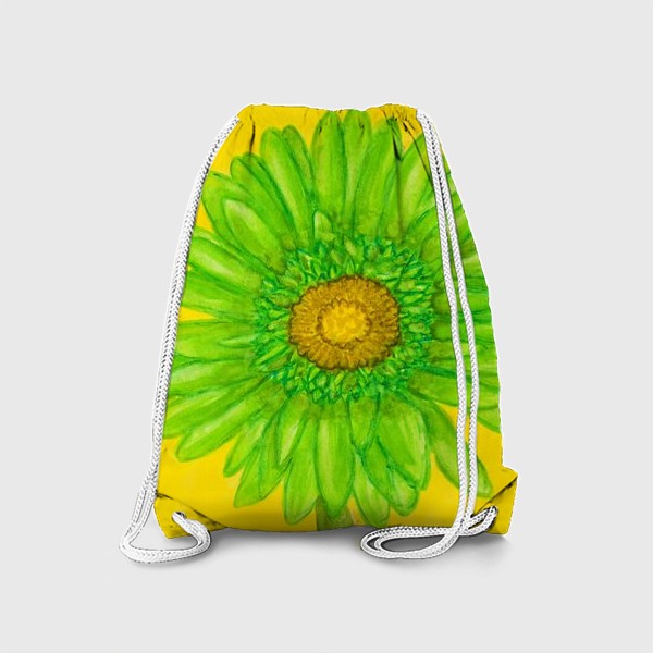 Рюкзак «Зелёная гербера на жёлтом фоне»