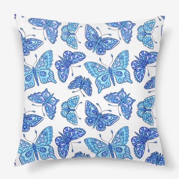 Подушка «Голубые бабочки»