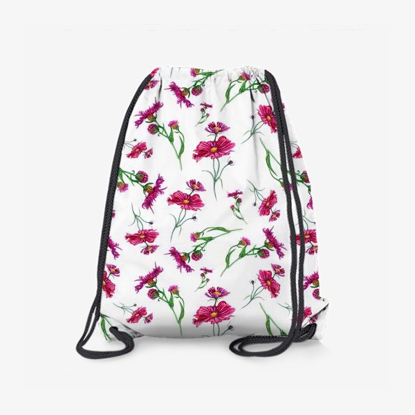 Рюкзак « Полевые цветы красных оттенков»