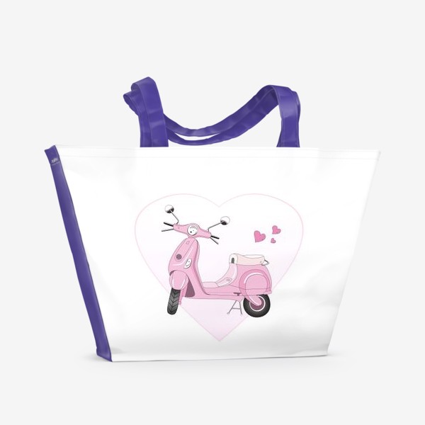Пляжная сумка «Розовый мопед »