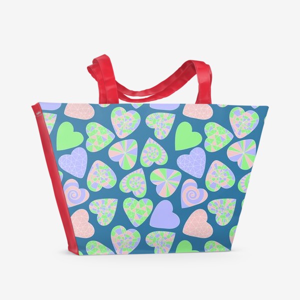 Пляжная сумка «Сердечная текстура»