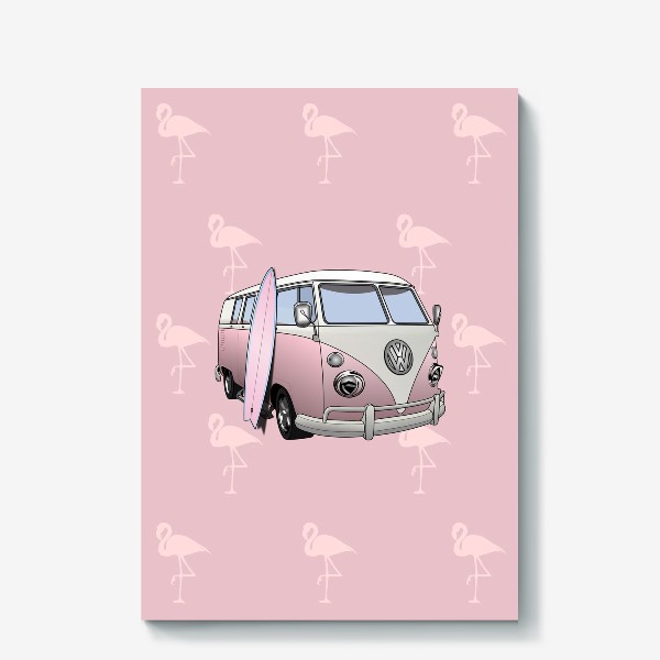 Холст «Розовый автобус»
