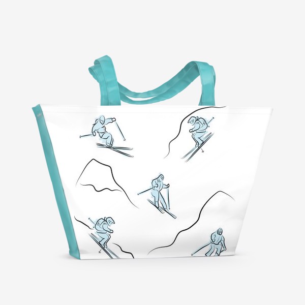 Пляжная сумка «Лыжники»