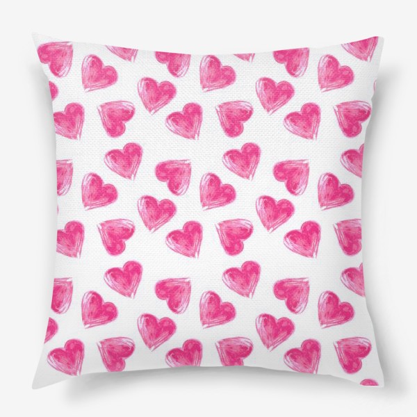 Подушка «розовые сердечки»