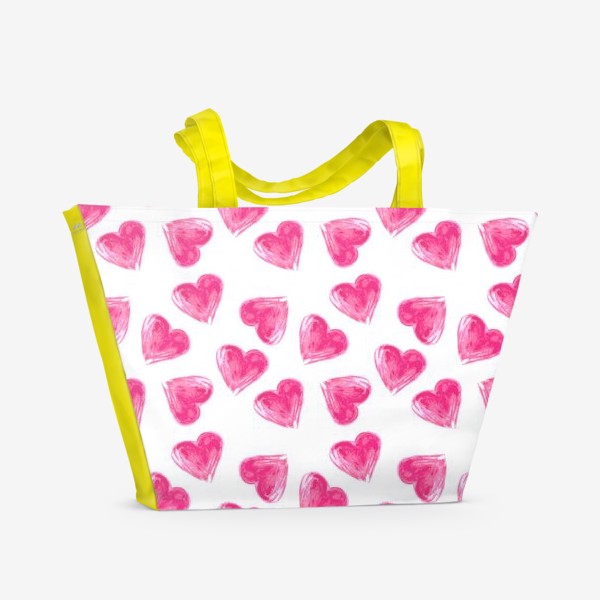 Пляжная сумка &laquo;розовые сердечки&raquo;