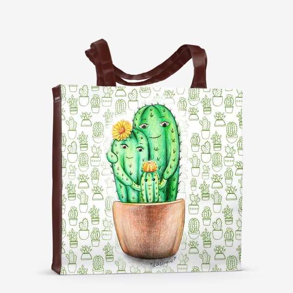 Сумка-шоппер «Семья кактусов»