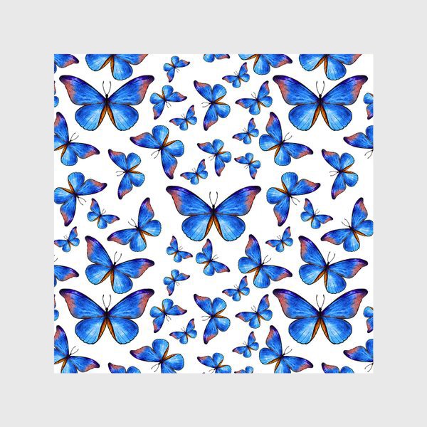 Шторы «Бабочки в голубом (мелкий рисунок)»