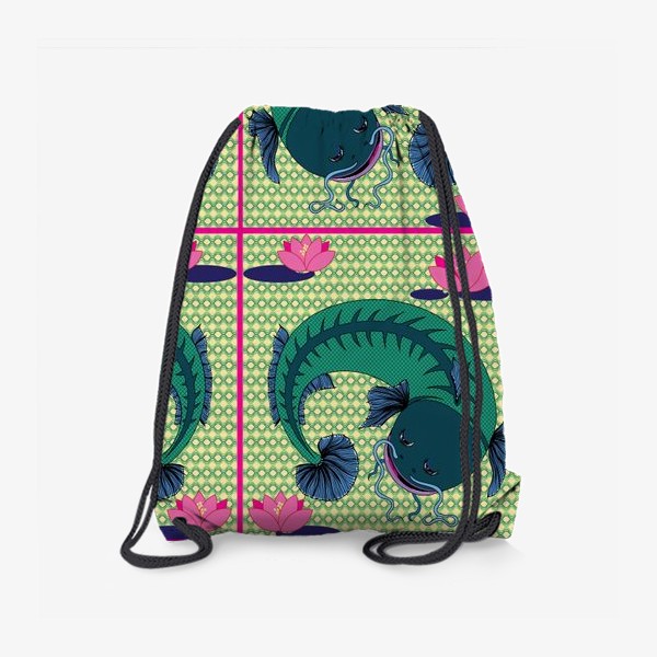 Рюкзак «Сомы узорчатые зеленые»