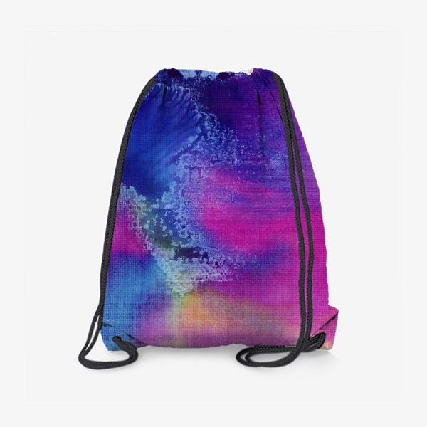 Рюкзак «Акварельная абстракция, синий и розовый»