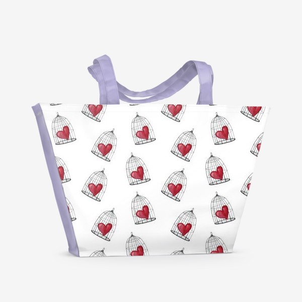 Пляжная сумка «Сердце в клетке»