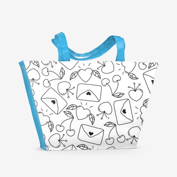 Пляжная сумка «doodle Valentine's day pattern»