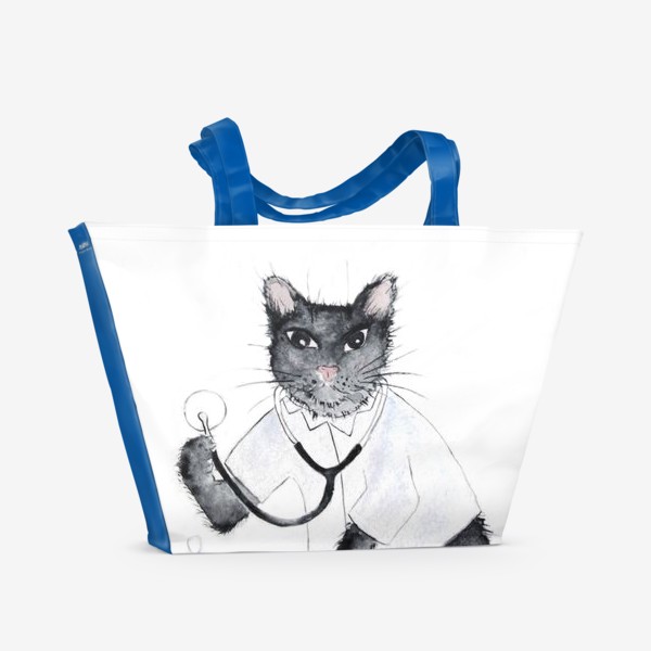 Пляжная сумка «Котики лечат. Врач-терапевт»