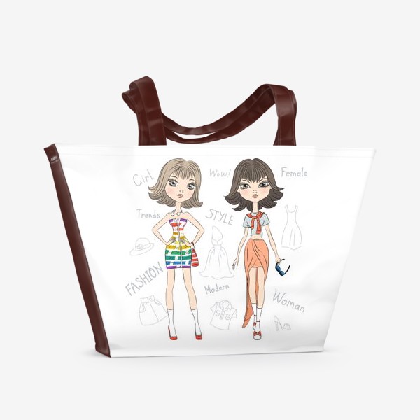 Пляжная сумка &laquo;две девочки в платьях&raquo;