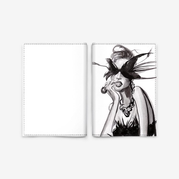 Обложка для паспорта «Девушка в маске»