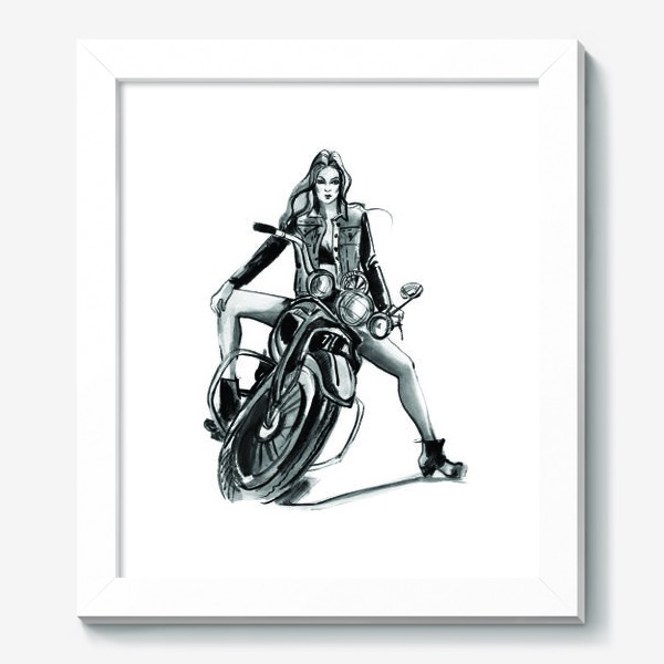 Картина «Девушка на мотоцикле»