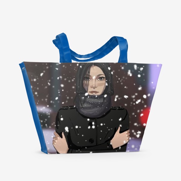 Пляжная сумка «А снег идет!»