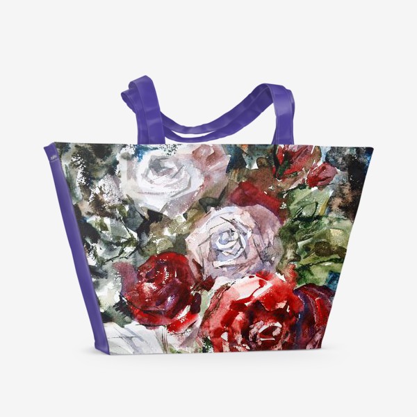 Пляжная сумка «Букет садовых роз»