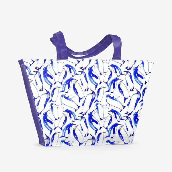 Пляжная сумка «Синие пингвины»