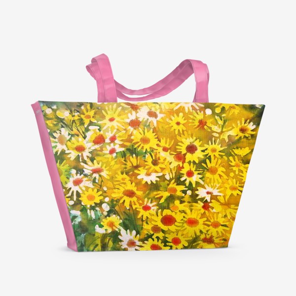 Пляжная сумка «Жёлтые цветочки»