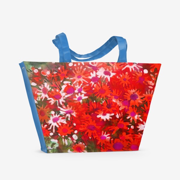 Пляжная сумка &laquo;Красные цветочки&raquo;